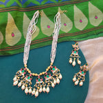 Ashwitha  pachi kundan necklace set