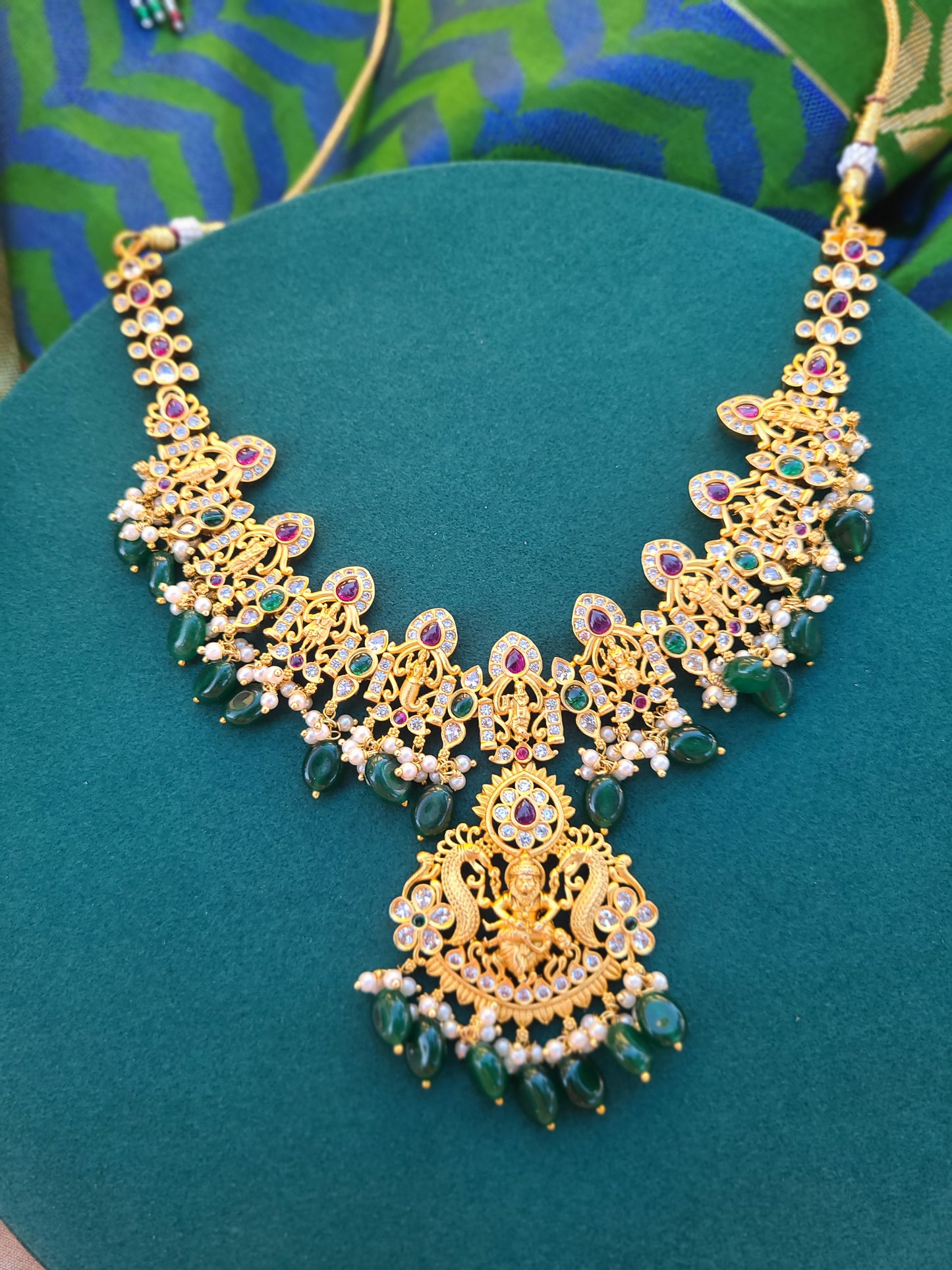 Dashavatharam designer gold plated necklace set