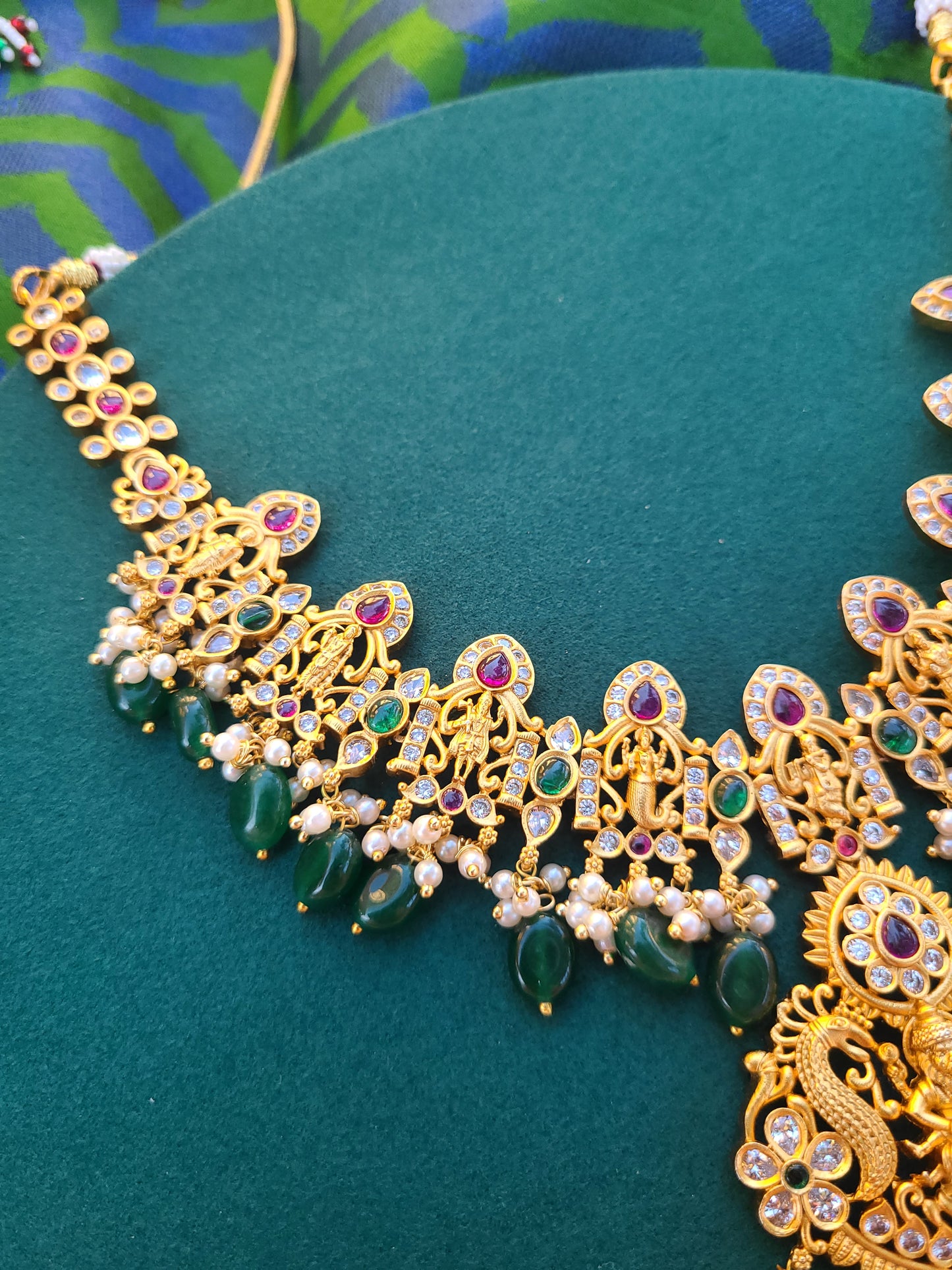 Dashavatharam designer gold plated necklace set