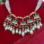 Ashwitha  pachi kundan necklace set