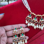 Ashwitha  pachi kundan necklace set
