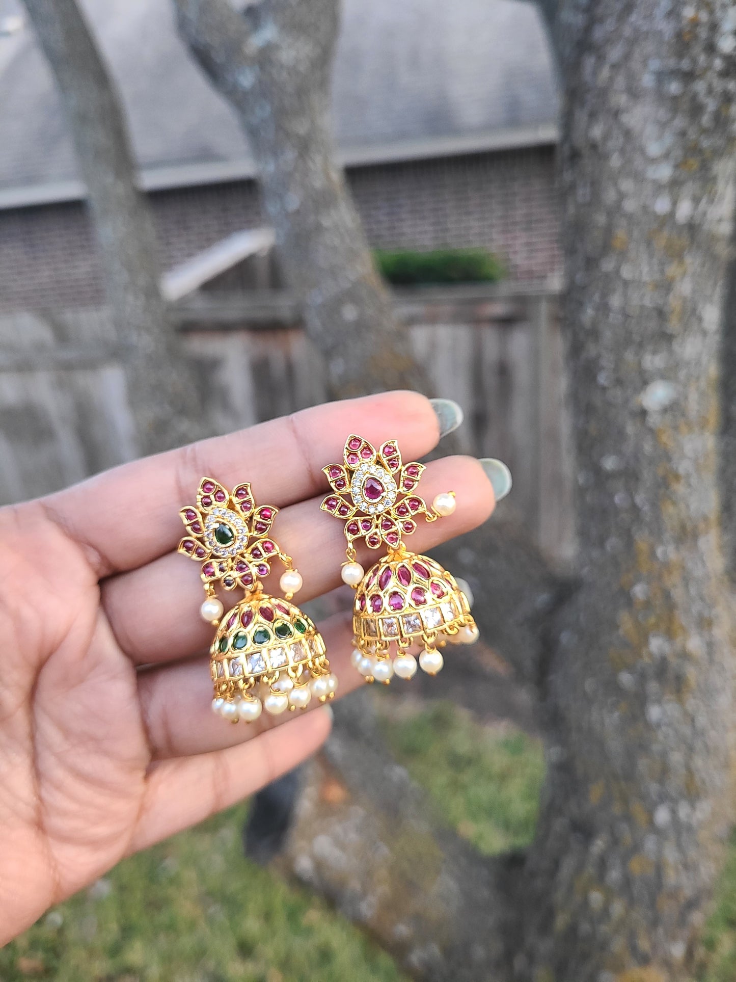 Bhagi jhumka earrings