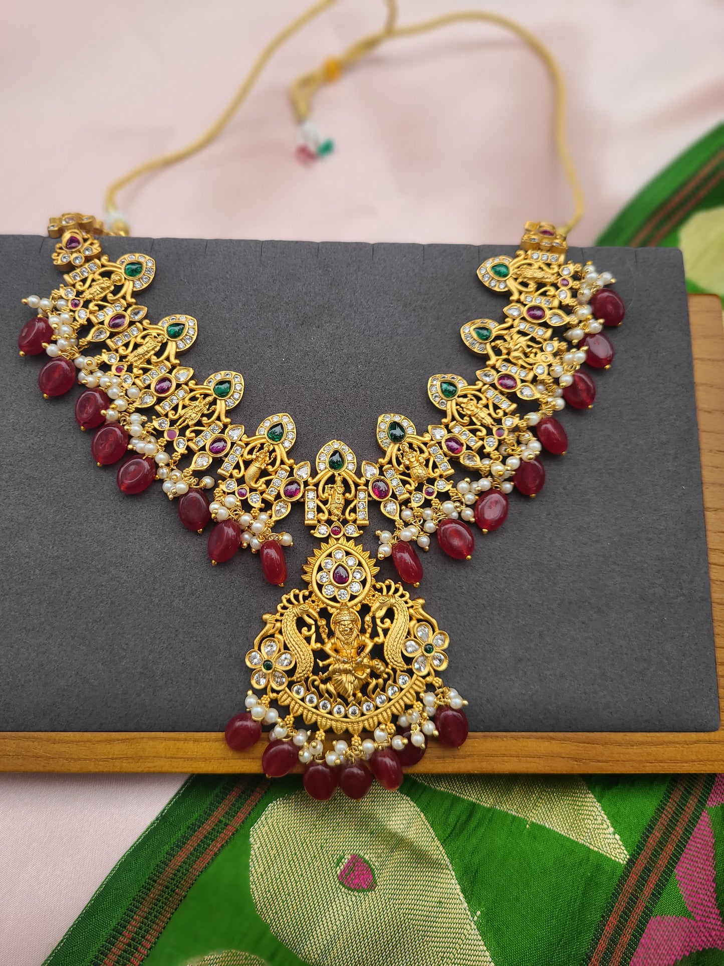 Dashavatharam designer gold plated necklace set