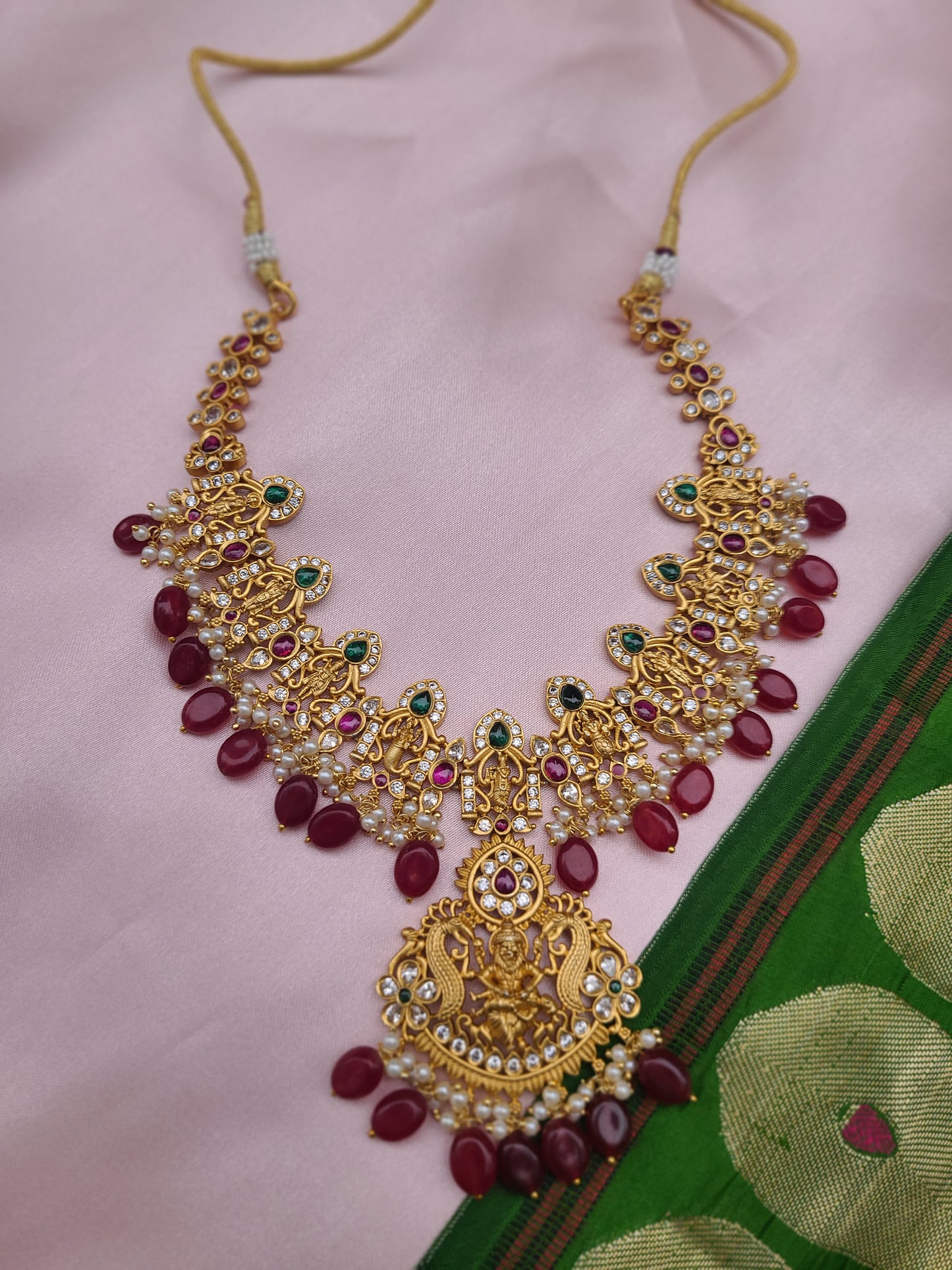 Dashavatharam designer gold plated necklace set