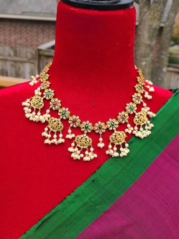Saryia designer gold plated necklace set