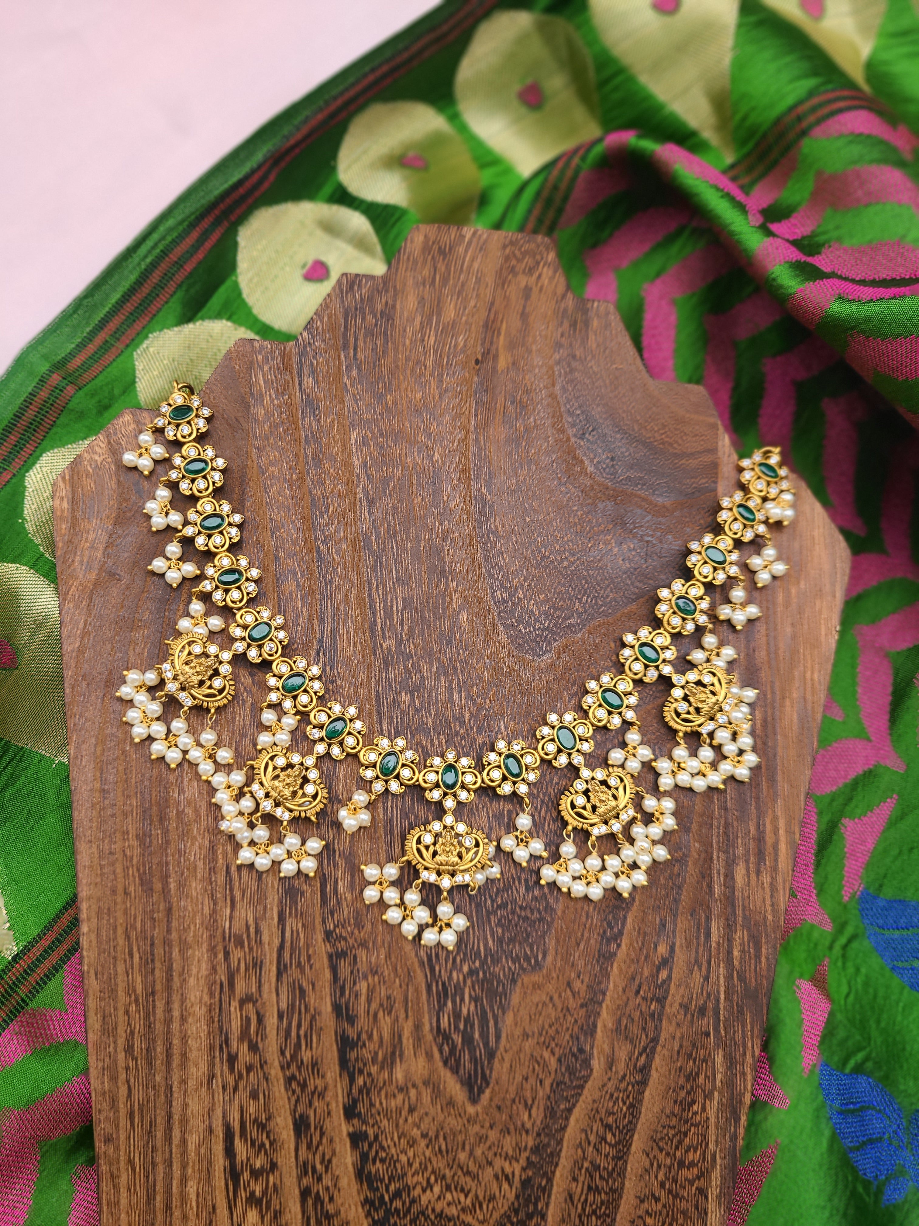 Saryia designer gold plated necklace set