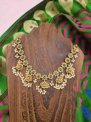 Saryia designer gold plated necklace set