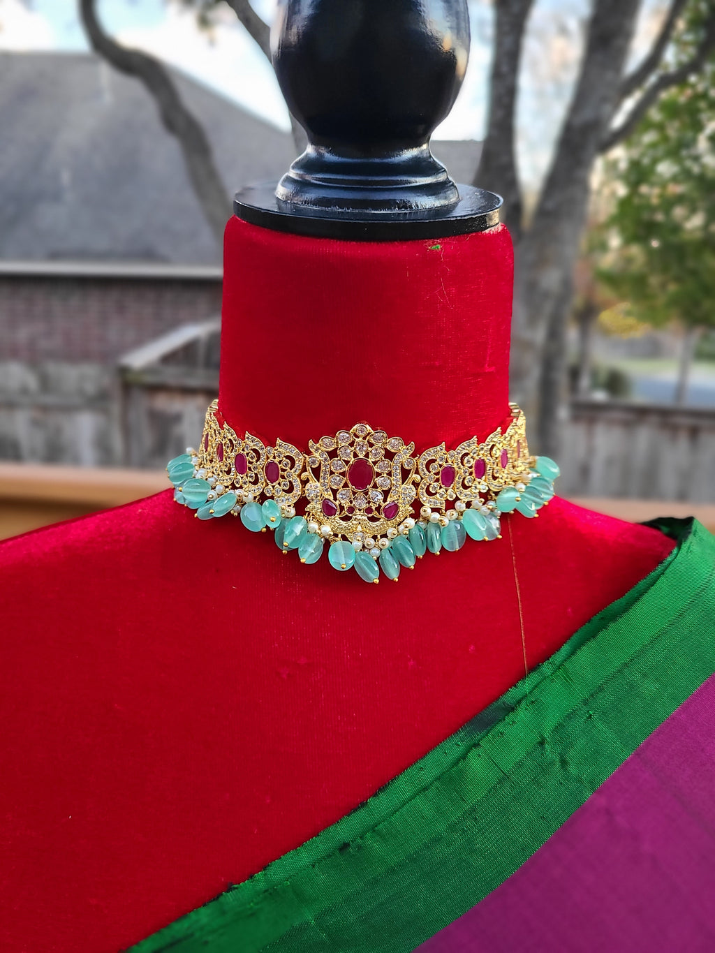 Mohini designer gold plated choker necklace set