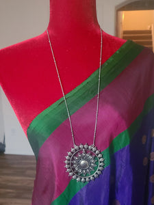 Bangle handmade Silver alike pendant necklace