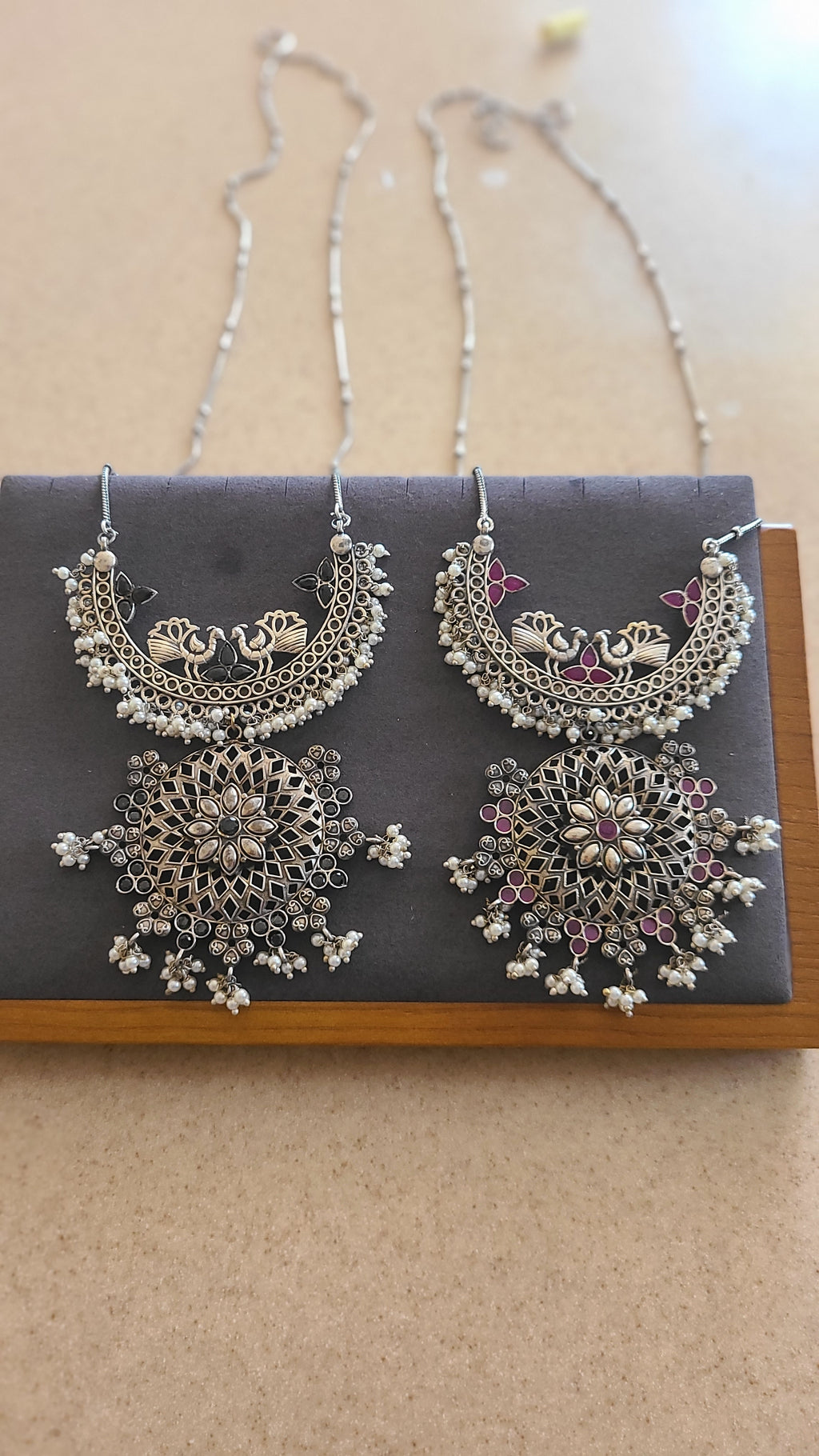 Maria Handmade contemporary pendant necklace set