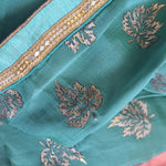 Kora silk foil printed georgette saree