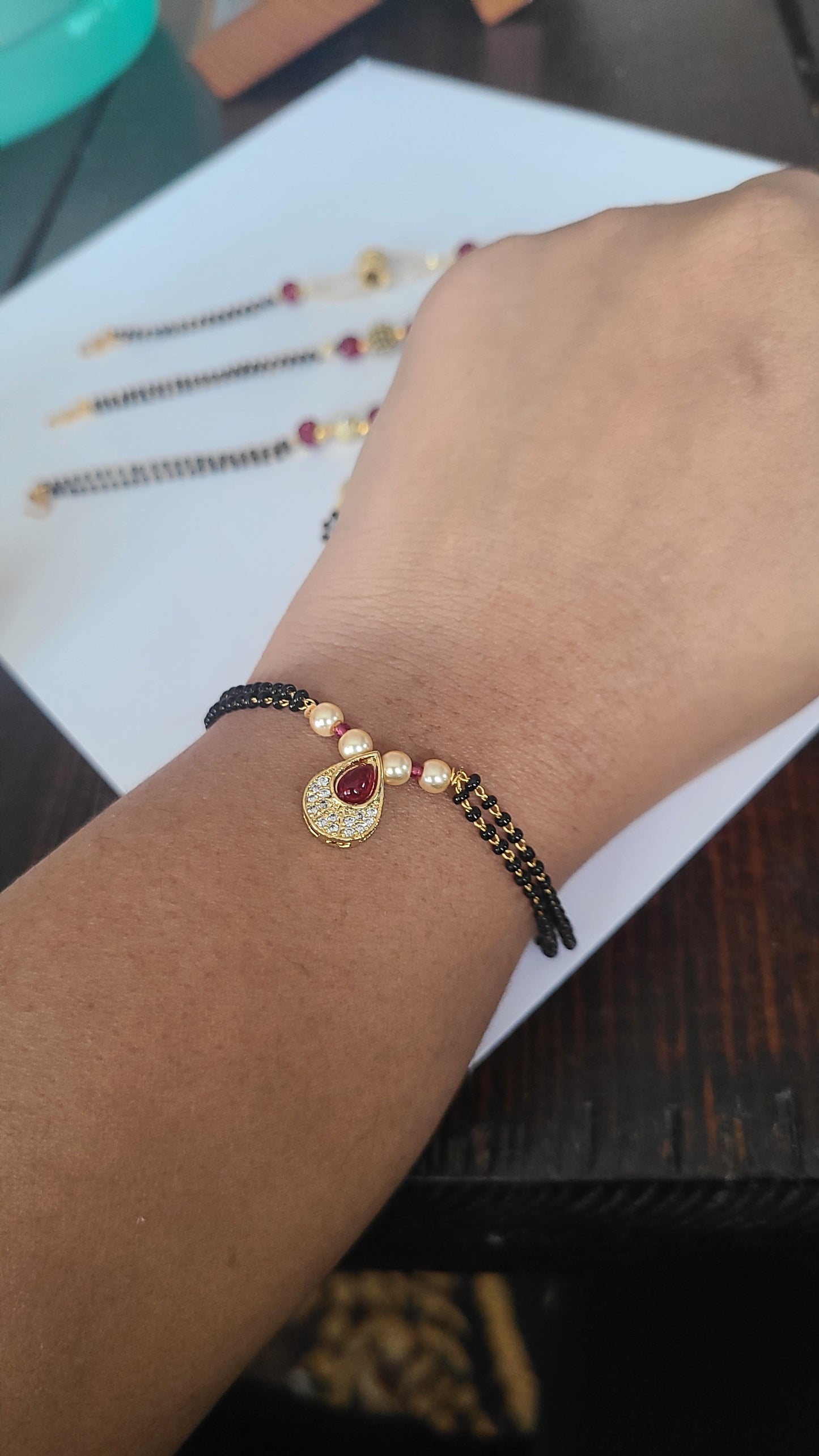 Black bead bracelet