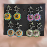 Amarpali inspired silver alike earrings silver earrings hoop earrings Multi color earrings