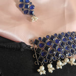 Hirani Silver Alike choker Necklace set