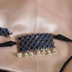 Hirani Silver Alike choker Necklace set