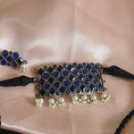 Hirani Silver Alike choker Necklace set