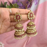 Ashmitha polki jhumka earrings