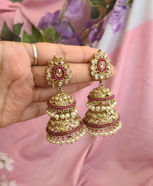 Ashmitha polki jhumka earrings