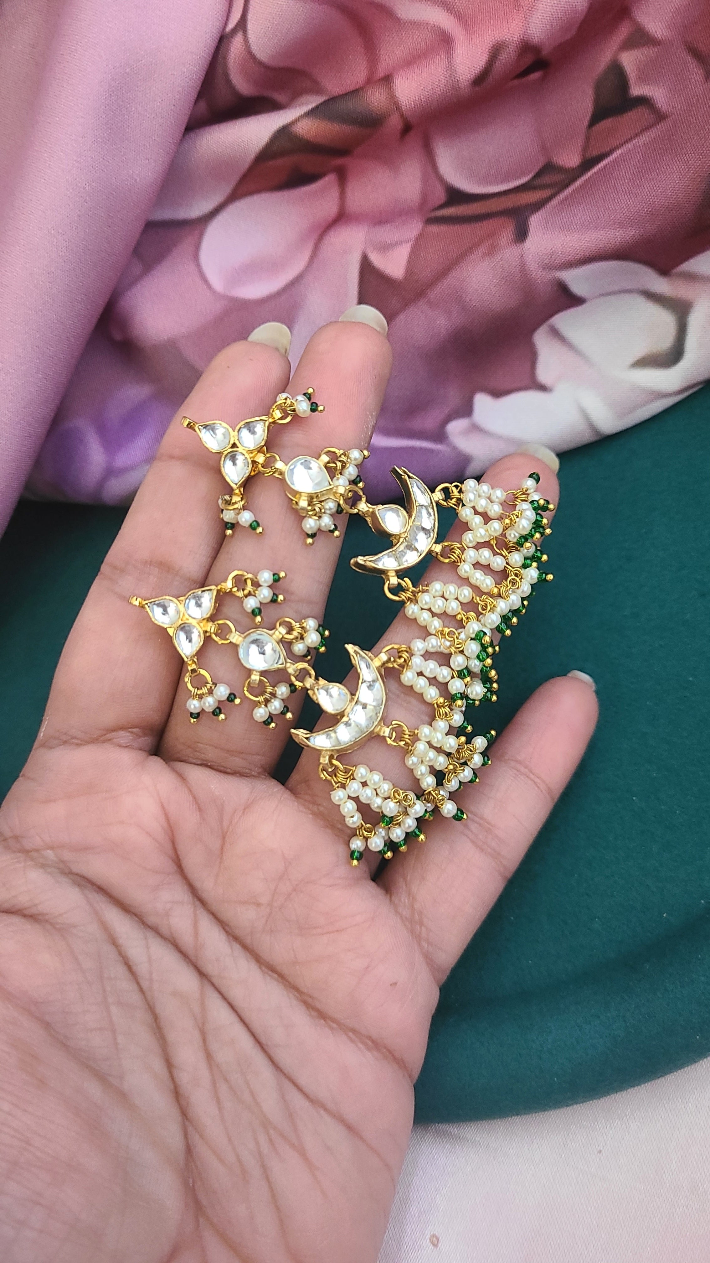 Prachi pachi kundan earrings