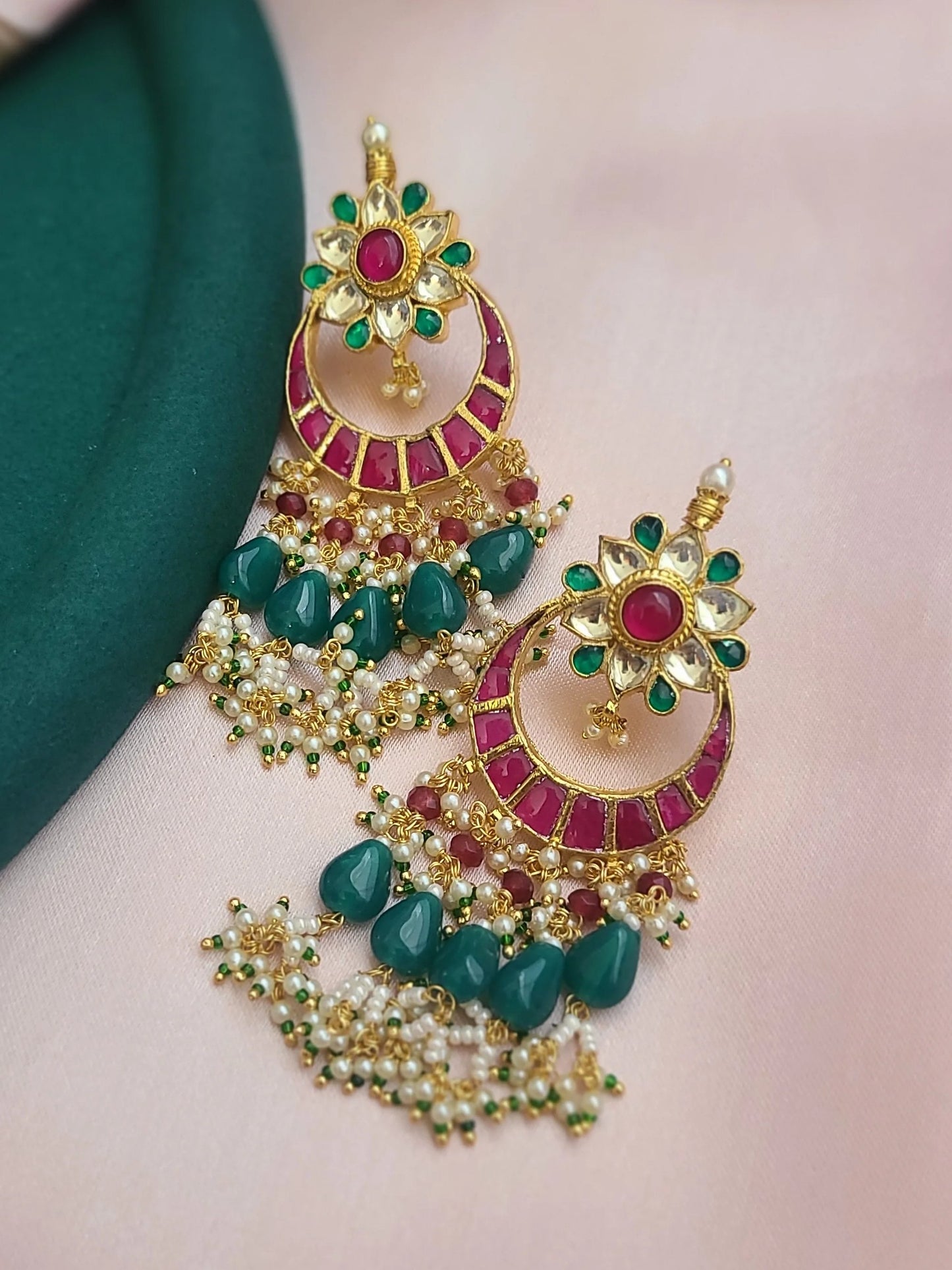 Anitha pachi kundan choker necklace set