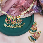 Anitha pachi kundan choker necklace set