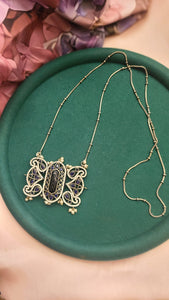 Bramara Handmade Silver alike pendant necklace set