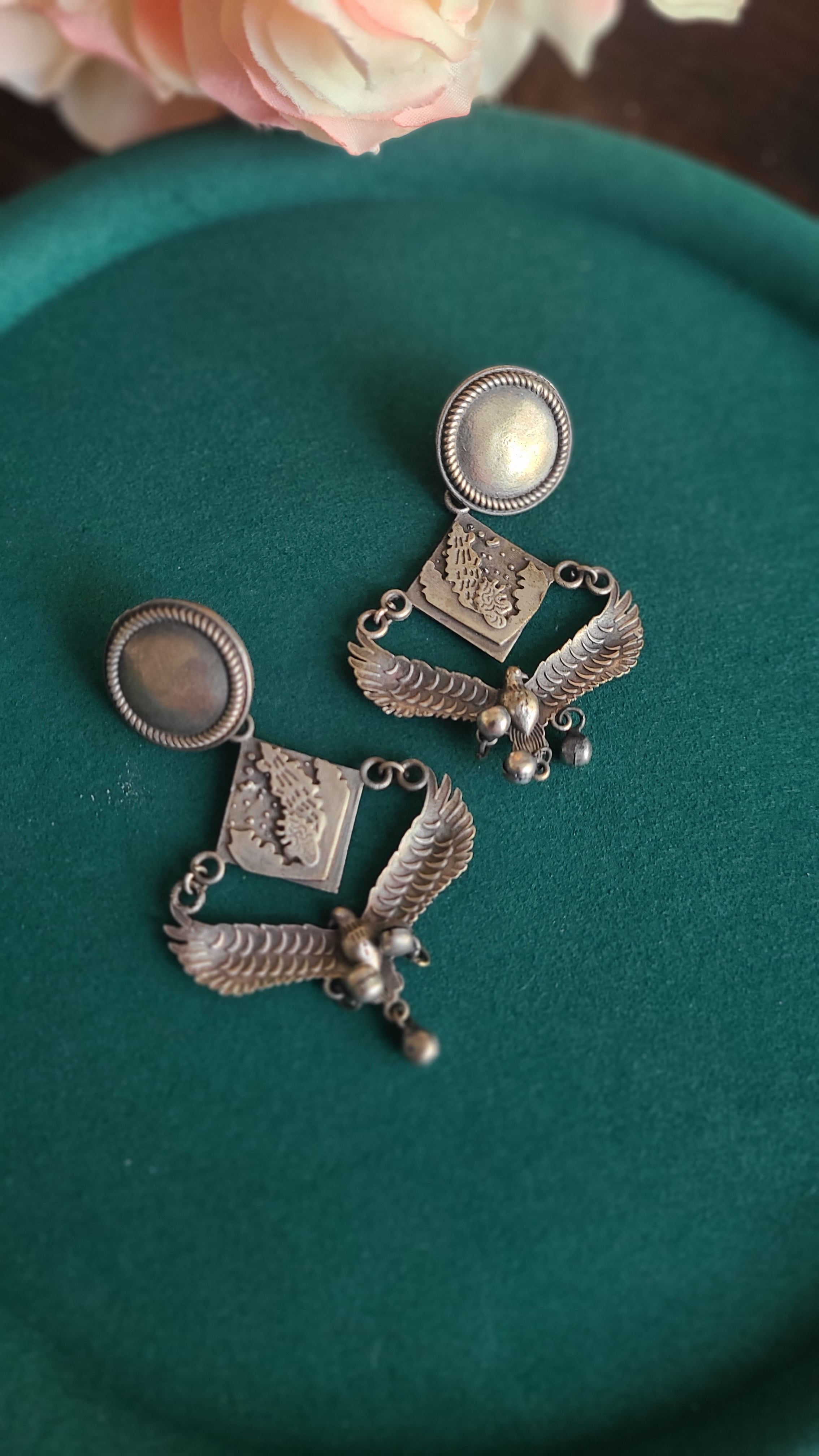 Garuda silver alike earrings