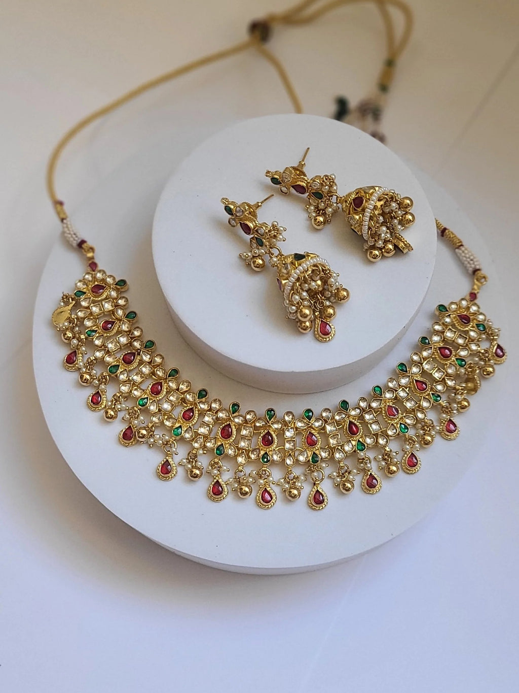Anitha pachi kundan necklace set