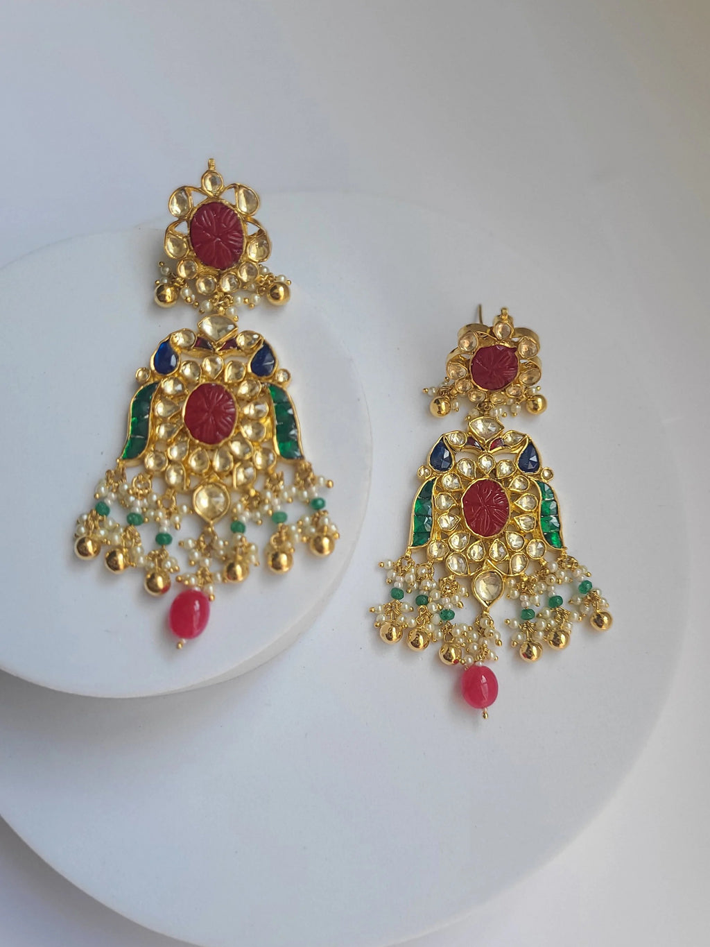 Prakya pachi kundan earrings