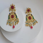 Prakya pachi kundan earrings
