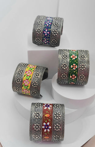 Ankitha silver alike Adjustable Kada Bangle