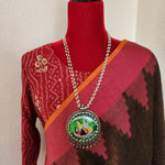 Radha krishna Handpainted fusion pendant necklace set