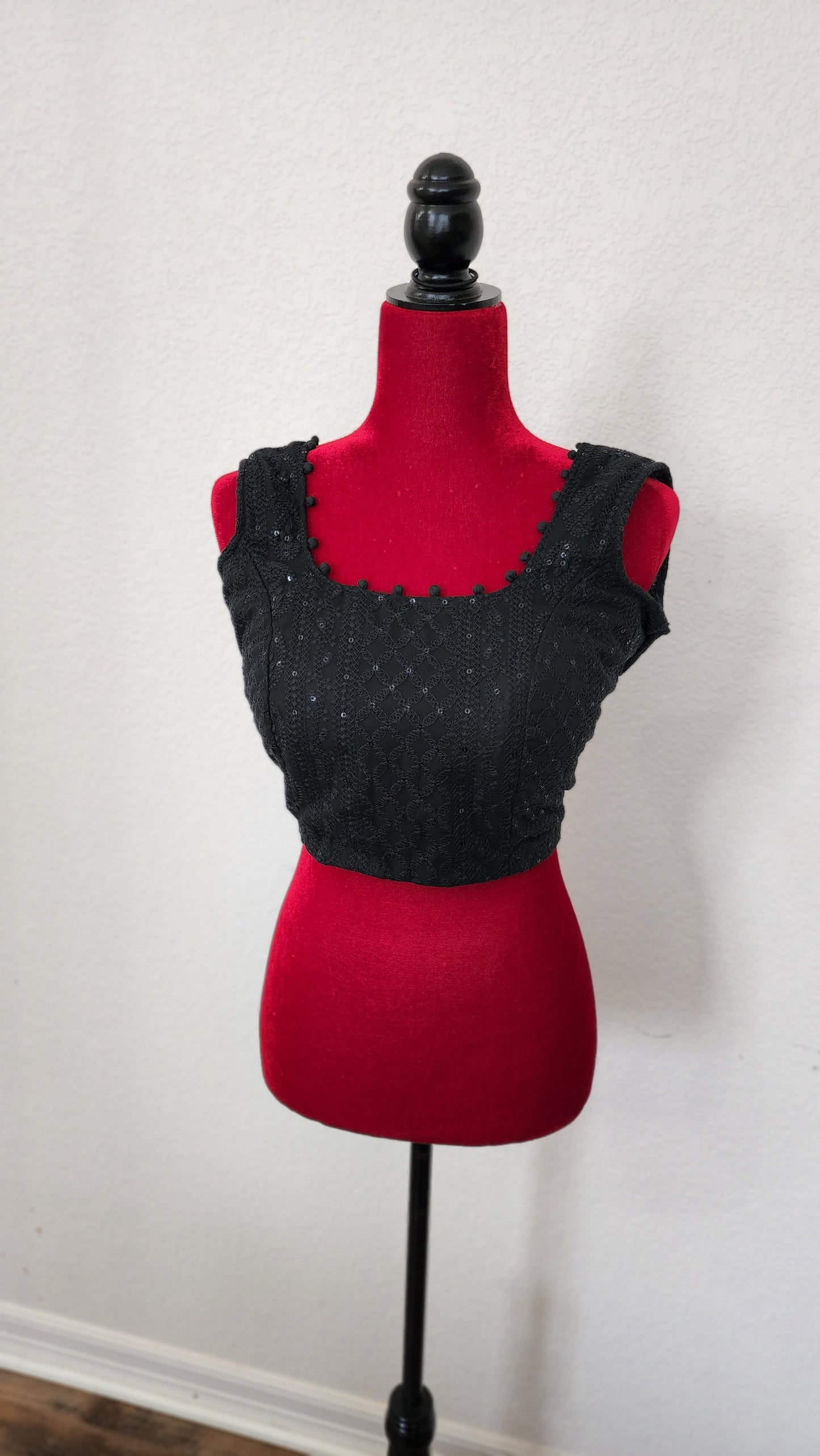 Chikankari crop top blouse