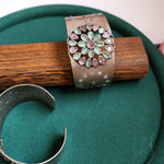 Abstract silver alike handmade Adjustable Bracelet bangle