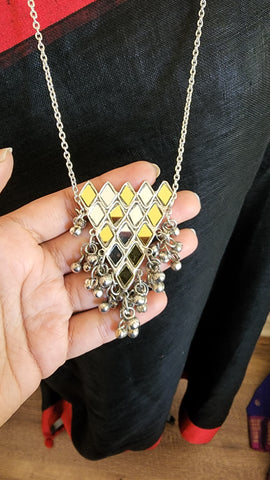 Simple handmade indowestern Oxidized handmade necklace