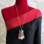Statement jhumka Oxidized handmade necklace
