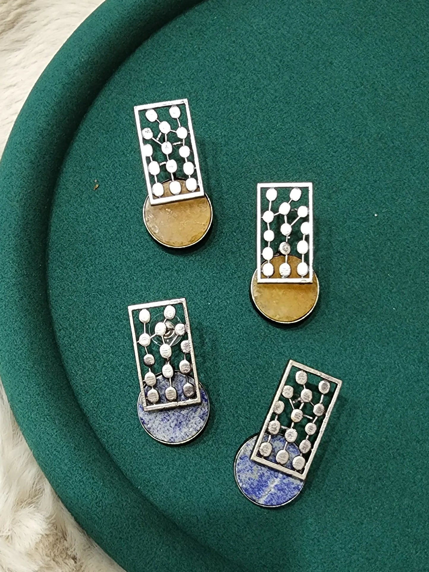 Contemporary natural  stone earrings
