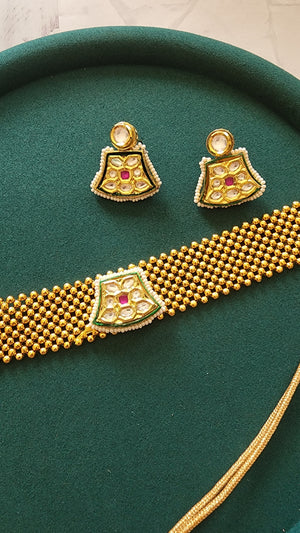 Rachana gold choker necklace set