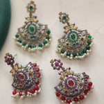 Chetna dual tone silver alike earrings