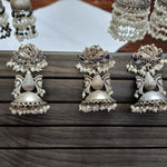Alana silver alike jhumka earrings