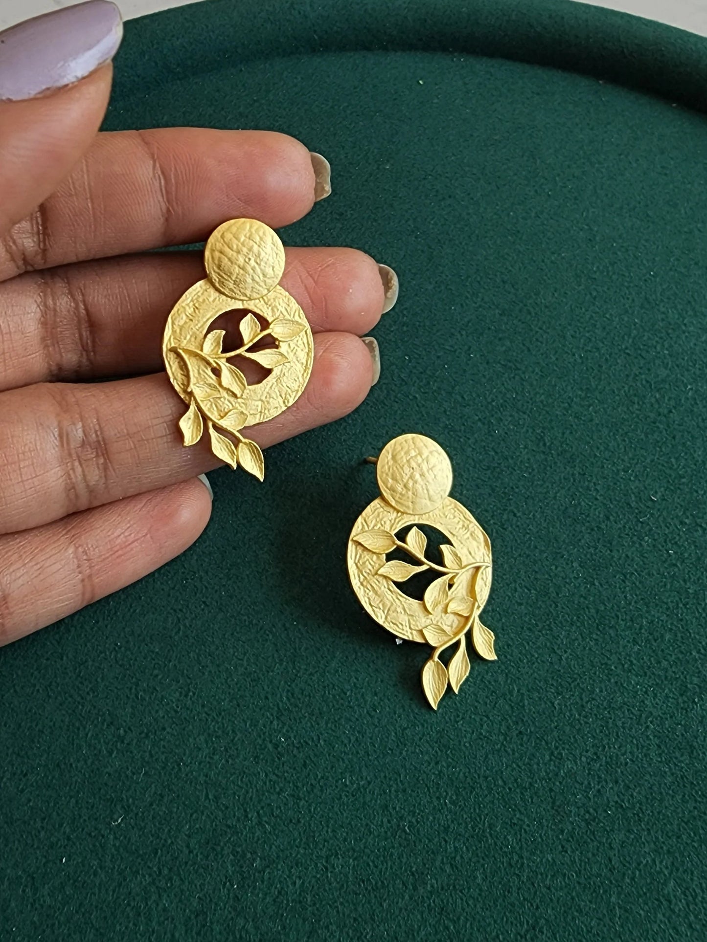 Leaf stud contemporary earrings