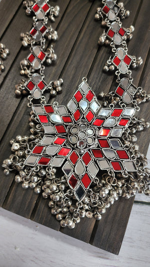 Mirror Oxidized handmade necklace