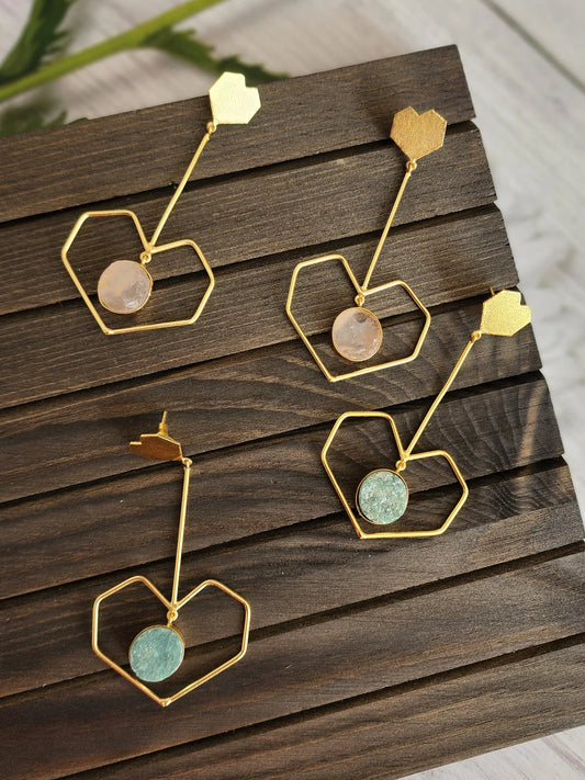 Heart contemporary earrings