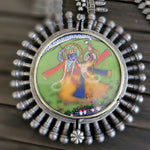 Ganesha Handpainted fusion pendant necklace set