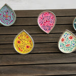 Handpainted teardrop adjustable ring