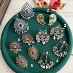 Lisa large stud silver alike earrings collection