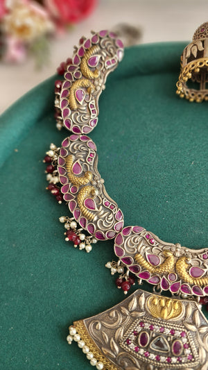 Alicia dualtone hasli necklace set