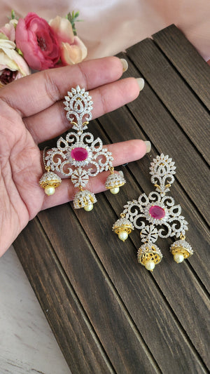 Brinda AD 2 cz diamond replica earrings