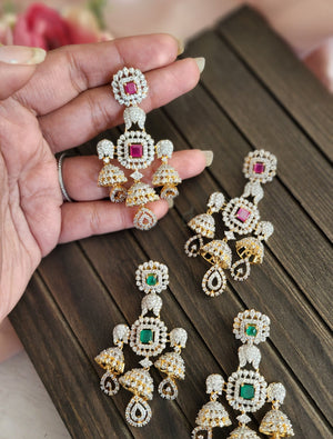 Brinda AD cz diamond replica earrings