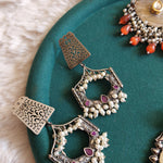 Statement chandbali silver alike earrings collection